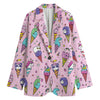 Girly Unicorn Ice Cream Pattern Print Women's Blazer