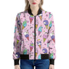 Girly Unicorn Ice Cream Pattern Print Women's Bomber Jacket