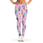 Girly Unicorn Ice Cream Pattern Print Women's Leggings
