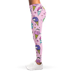 Girly Unicorn Ice Cream Pattern Print Women's Leggings