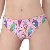 Girly Unicorn Ice Cream Pattern Print Women's Panties