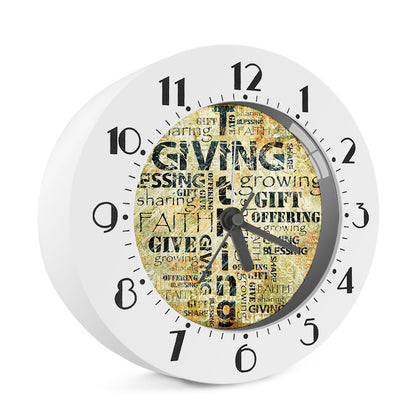 Giving And Tithing Religious Words Print Alarm Clock