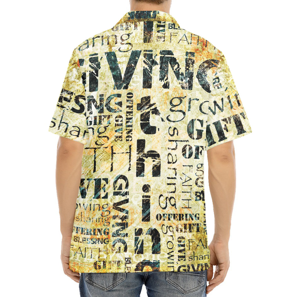Giving And Tithing Religious Words Print Aloha Shirt