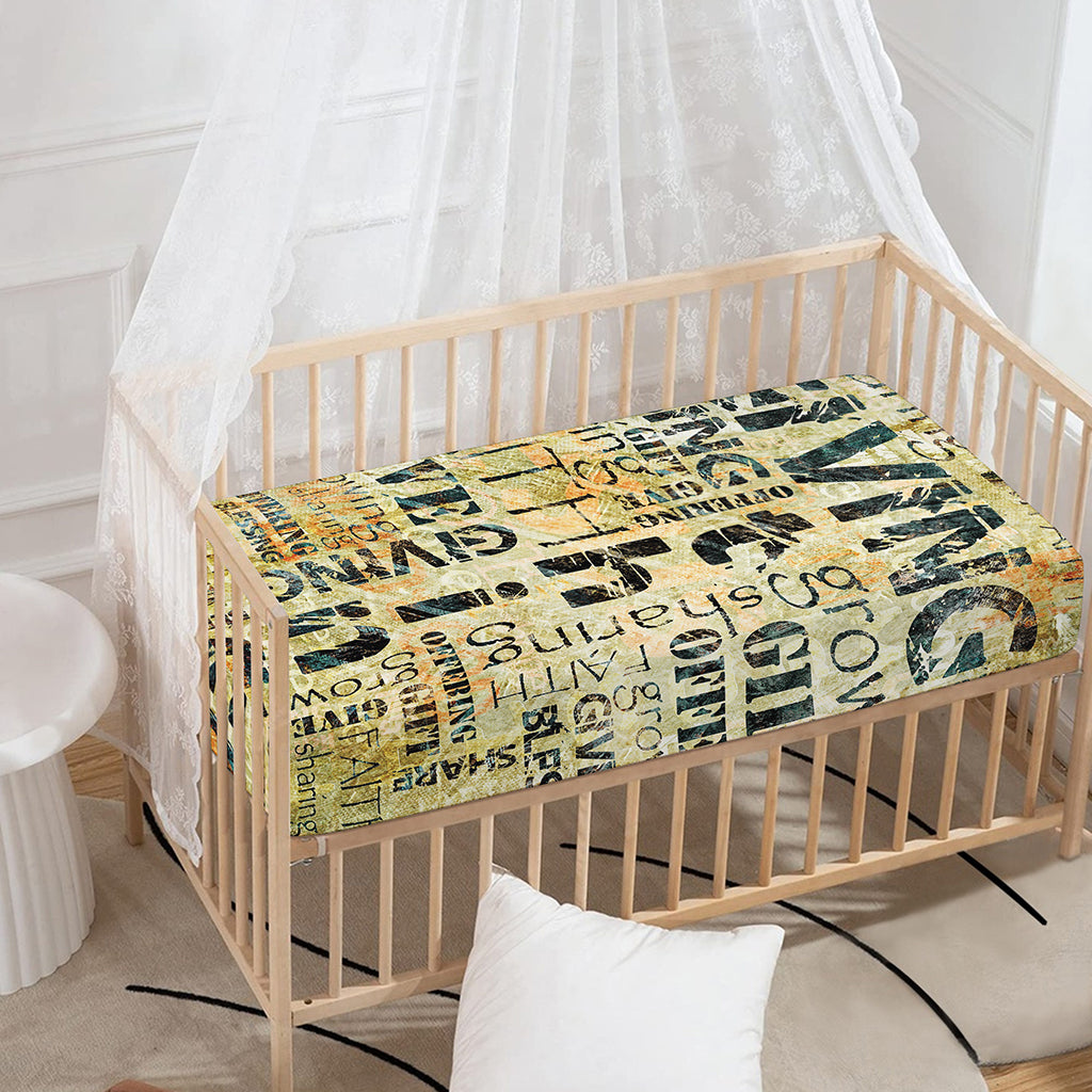 Giving And Tithing Religious Words Print Baby Crib Sheet