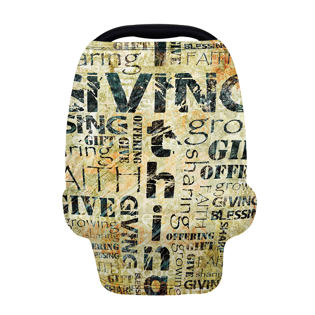 Giving And Tithing Religious Words Print Baby Seat Cover