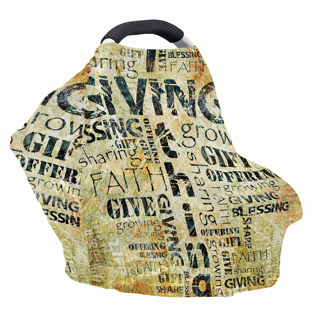 Giving And Tithing Religious Words Print Baby Seat Cover