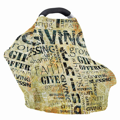 Giving And Tithing Religious Words Print Baby Seat Cover