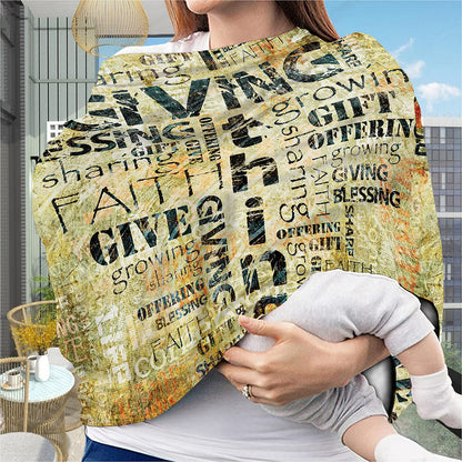 Giving And Tithing Religious Words Print Baby Seat Cover