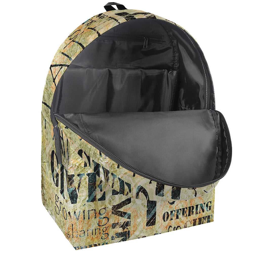 Giving And Tithing Religious Words Print Backpack