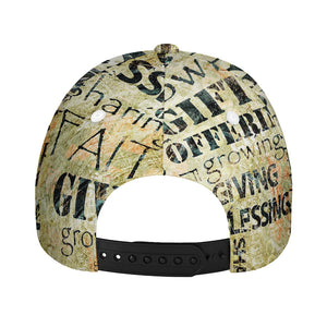 Giving And Tithing Religious Words Print Baseball Cap