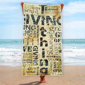 Giving And Tithing Religious Words Print Beach Towel