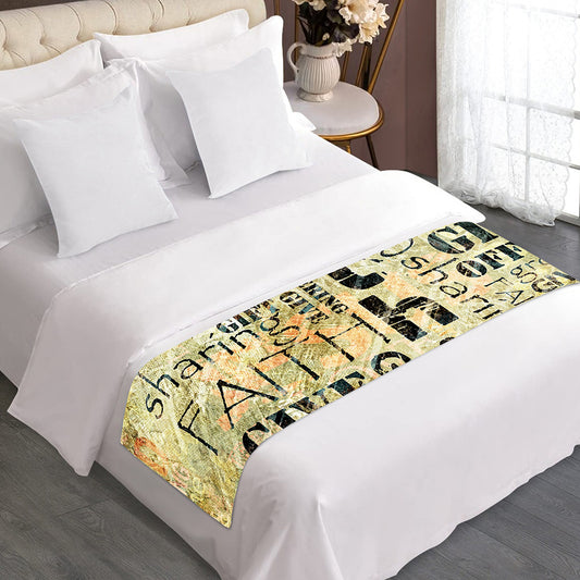 Giving And Tithing Religious Words Print Bed Runner