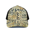 Giving And Tithing Religious Words Print Black Mesh Trucker Hat