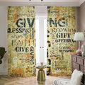 Giving And Tithing Religious Words Print Dimout Pencil Pleat Curtains