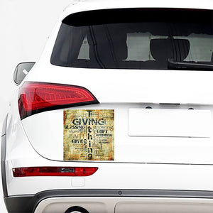 Giving And Tithing Religious Words Print Car Sticker