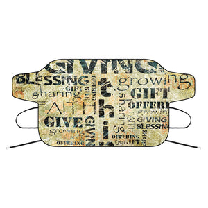 Giving And Tithing Religious Words Print Car Windshield Snow Cover