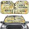 Giving And Tithing Religious Words Print Car Windshield Sun Shade