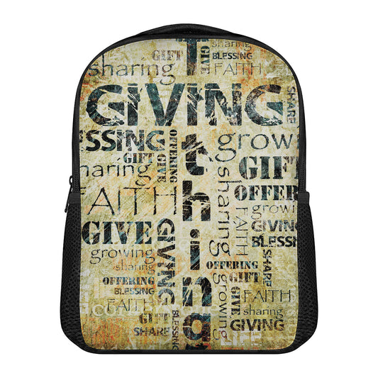 Giving And Tithing Religious Words Print Casual Backpack