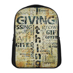 Giving And Tithing Religious Words Print Casual Backpack
