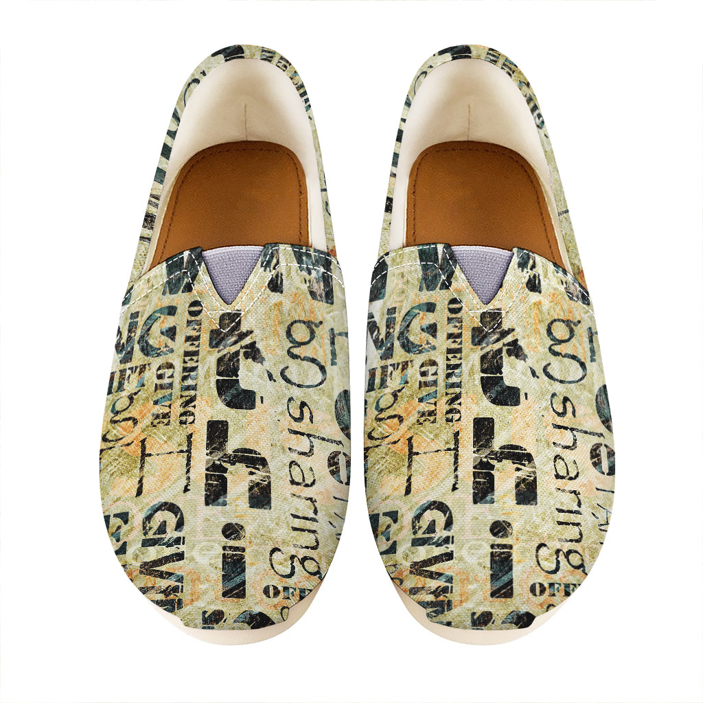 Giving And Tithing Religious Words Print Casual Shoes