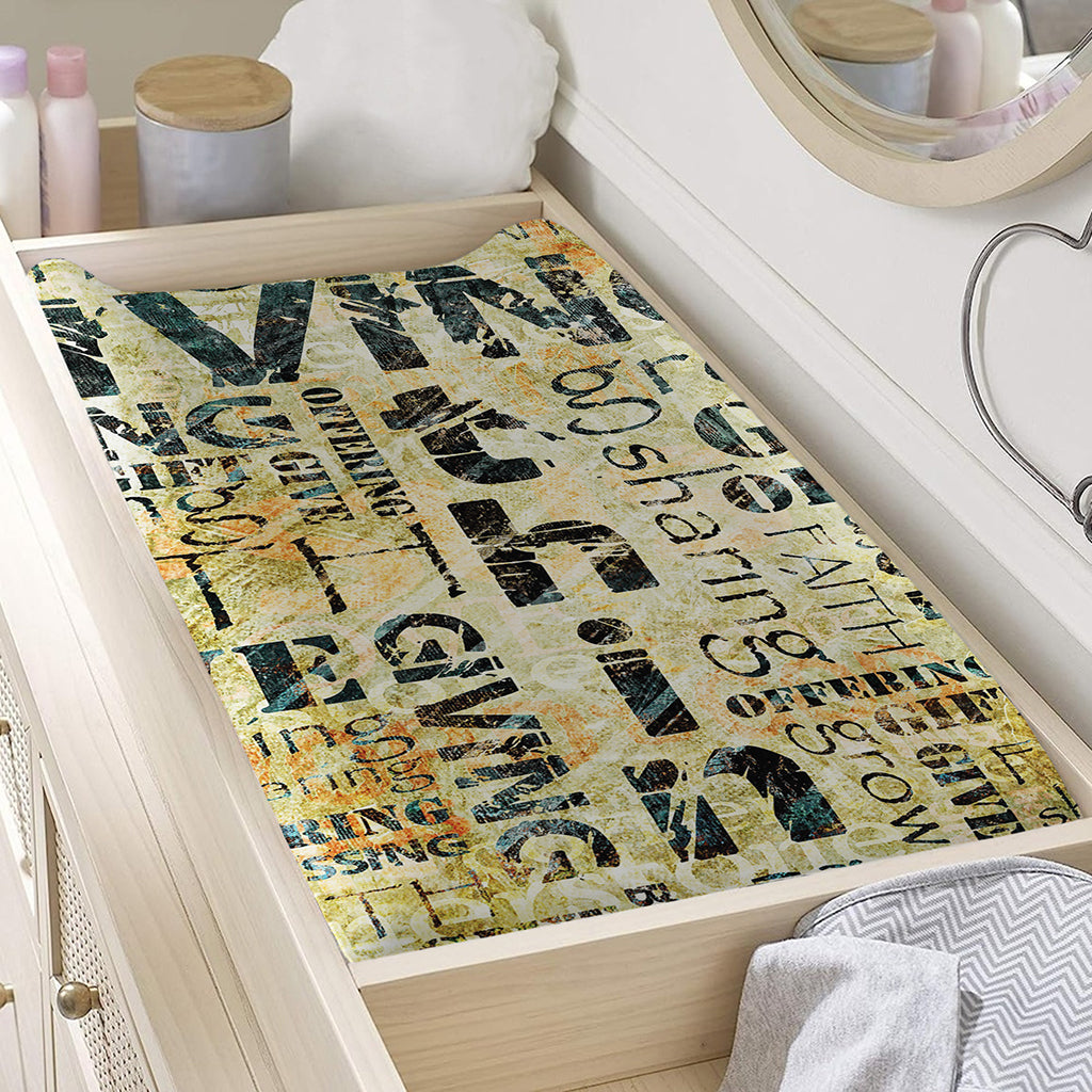 Giving And Tithing Religious Words Print Changing Pad Cover