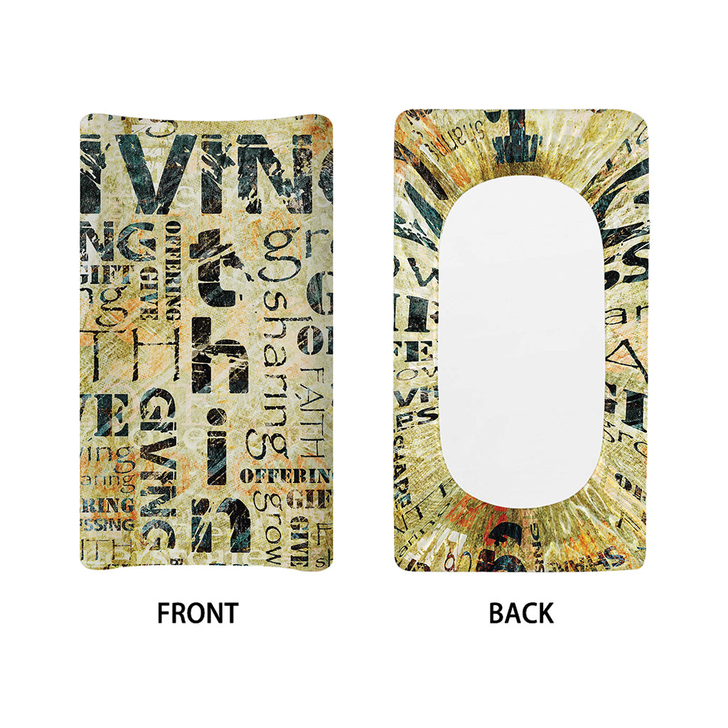 Giving And Tithing Religious Words Print Changing Pad Cover