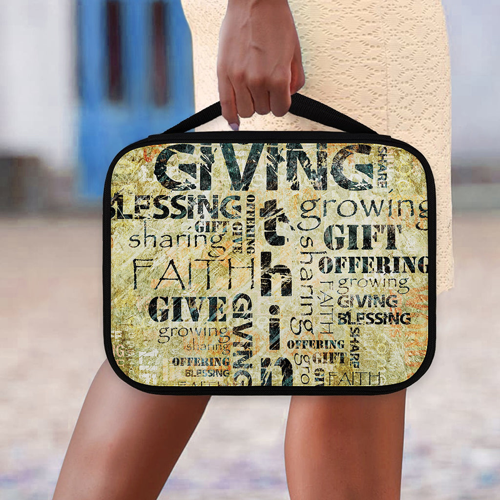 Giving And Tithing Religious Words Print Classic Bible Case