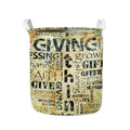 Giving And Tithing Religious Words Print Collapsible Laundry Basket