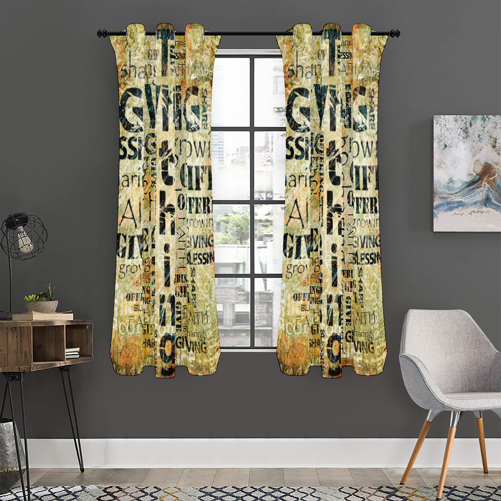 Giving And Tithing Religious Words Print Curtain