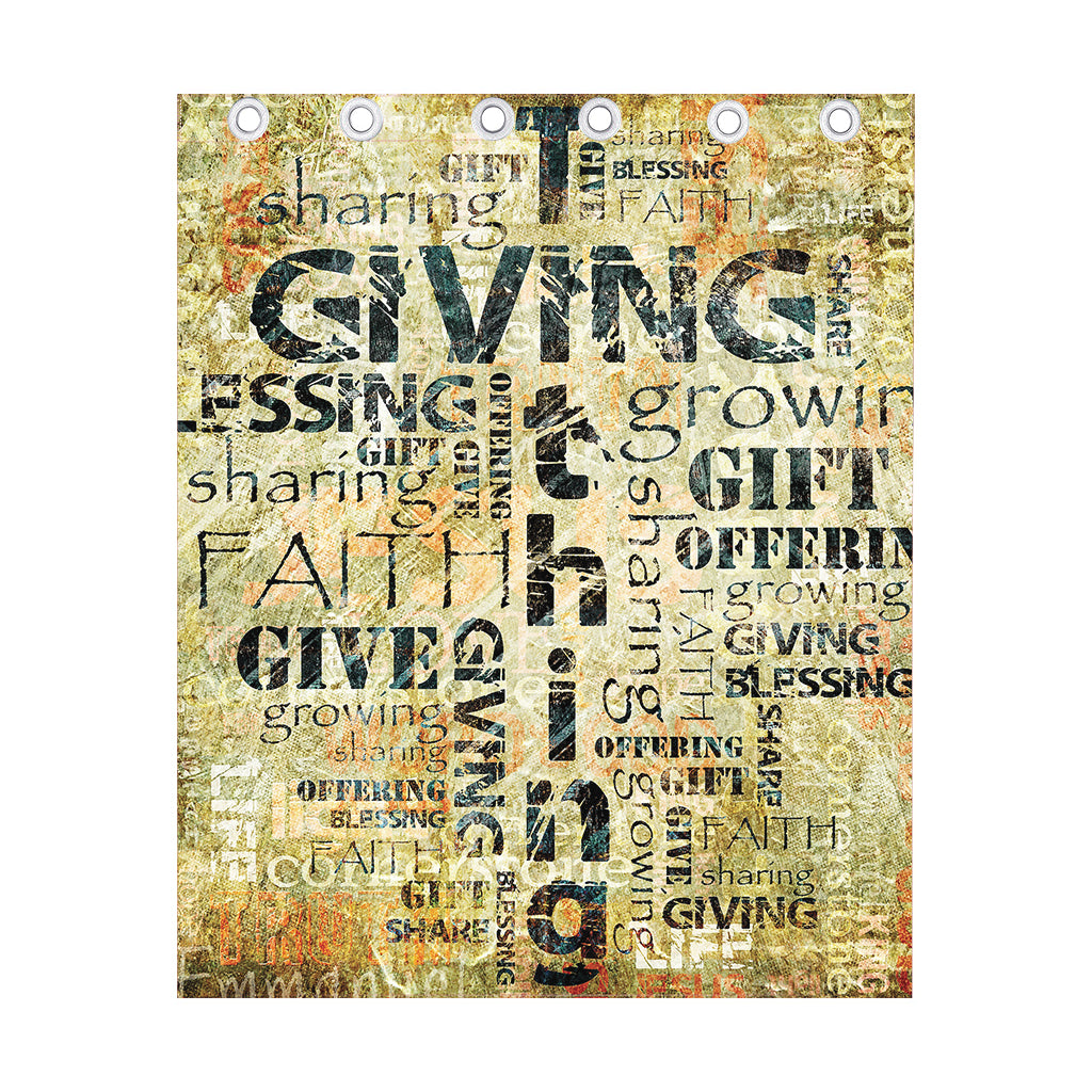 Giving And Tithing Religious Words Print Curtain