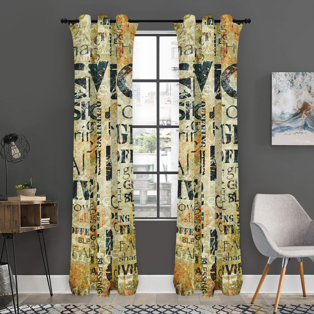 Giving And Tithing Religious Words Print Curtain