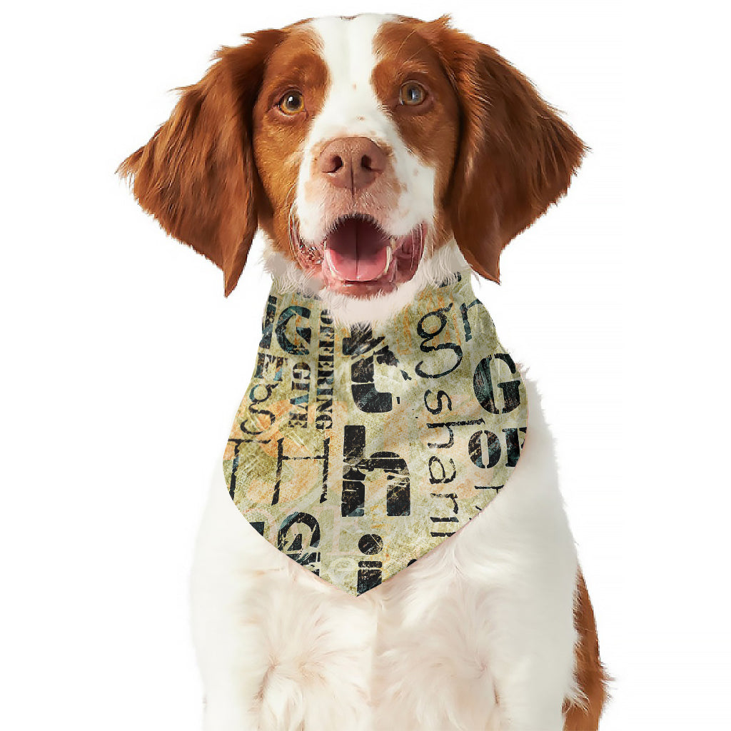 Giving And Tithing Religious Words Print Dog Bandana