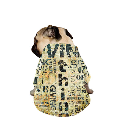 Giving And Tithing Religious Words Print Dog Zip Up Jacket