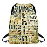 Giving And Tithing Religious Words Print Drawstring Backpack