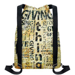 Giving And Tithing Religious Words Print Drawstring Backpack