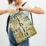 Giving And Tithing Religious Words Print Drawstring Backpack