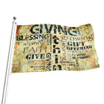 Giving And Tithing Religious Words Print Flag