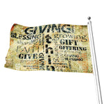 Giving And Tithing Religious Words Print Flag