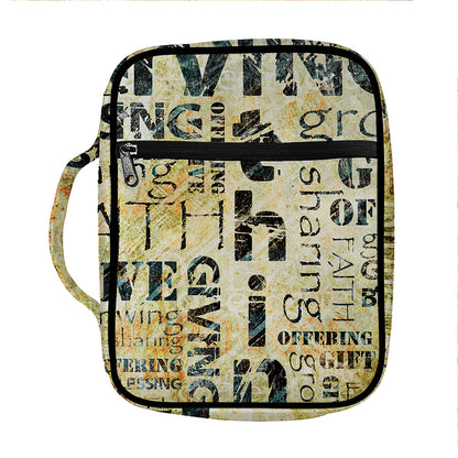 Giving And Tithing Religious Words Print Front Pocket Bible Bag