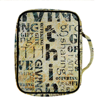Giving And Tithing Religious Words Print Front Pocket Bible Bag