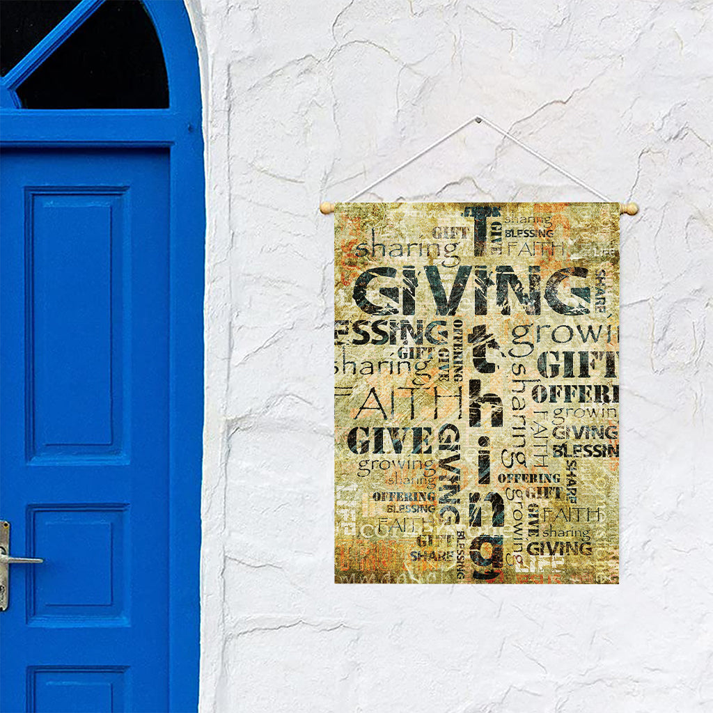 Giving And Tithing Religious Words Print Garden Flag