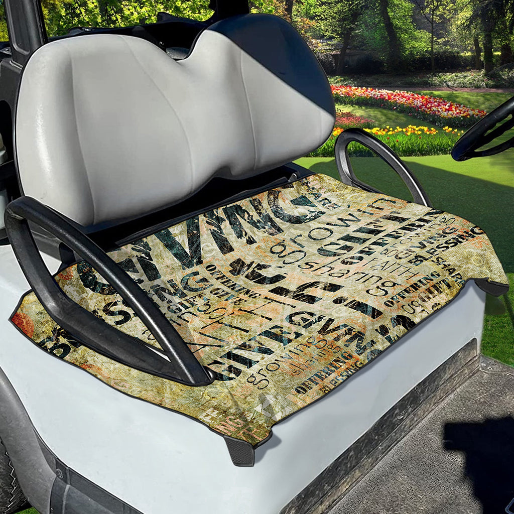 Giving And Tithing Religious Words Print Golf Cart Seat Cover