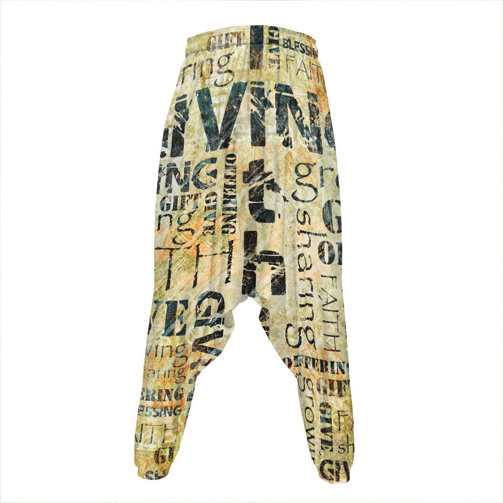 Giving And Tithing Religious Words Print Hammer Pants