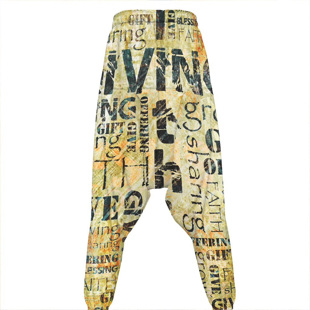 Giving And Tithing Religious Words Print Hammer Pants