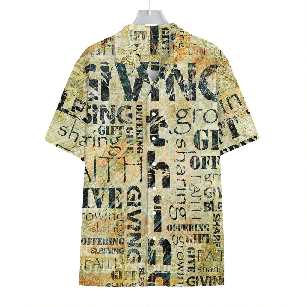 Giving And Tithing Religious Words Print Hawaiian Shirt