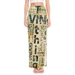 Giving And Tithing Religious Words Print High Slit Maxi Skirt