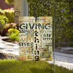 Giving And Tithing Religious Words Print House Flag