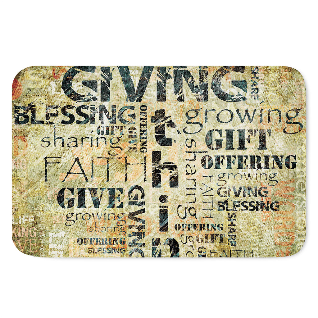 Giving And Tithing Religious Words Print Indoor Door Mat