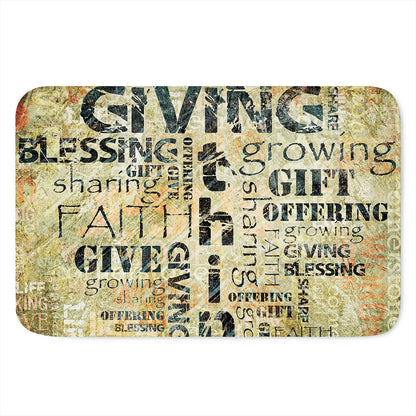 Giving And Tithing Religious Words Print Indoor Door Mat