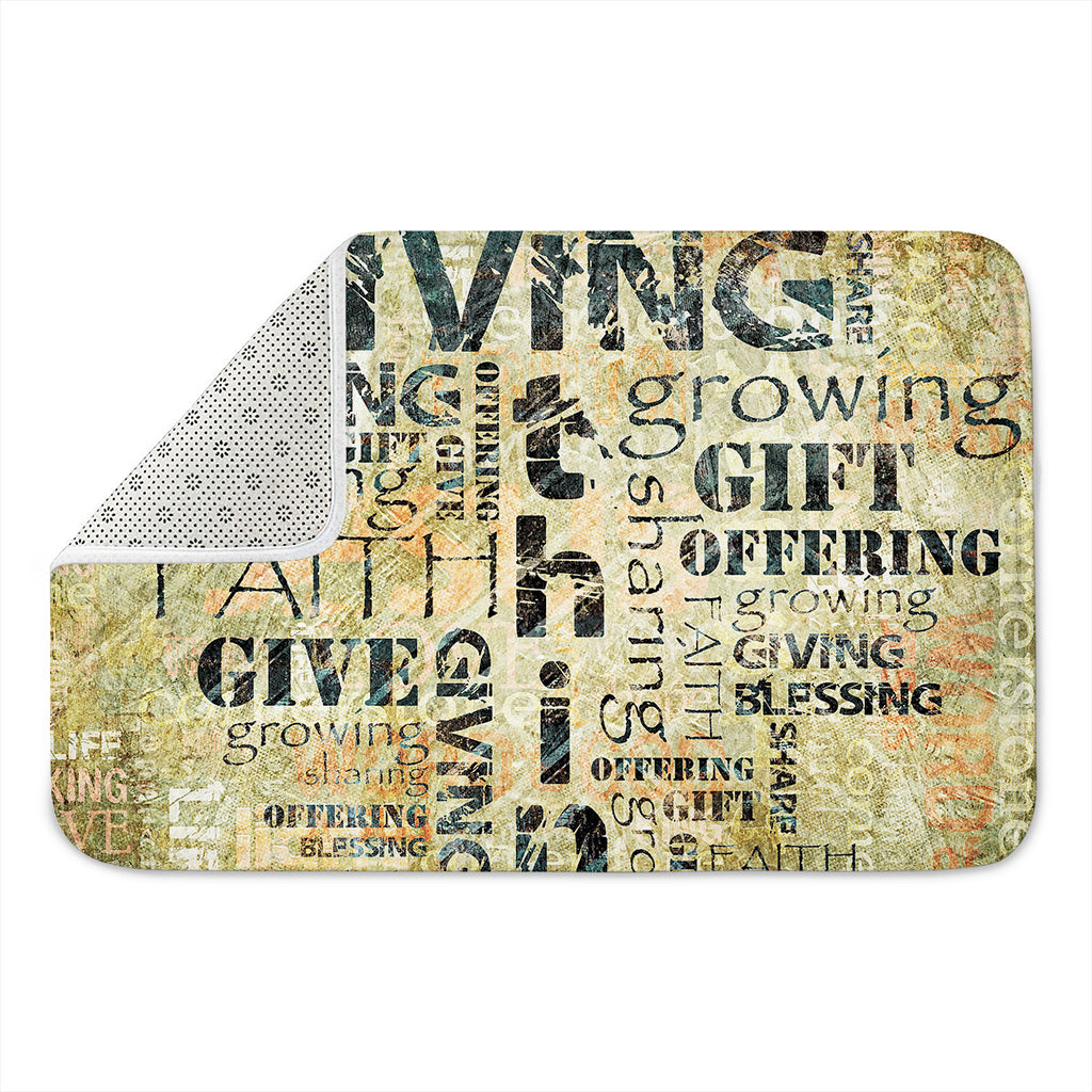 Giving And Tithing Religious Words Print Indoor Door Mat